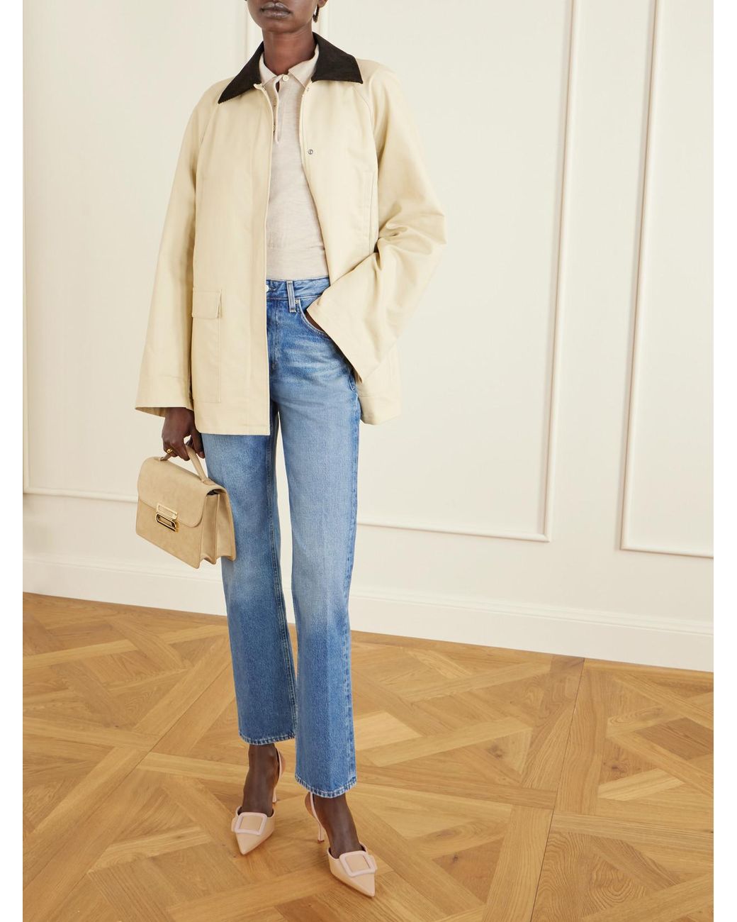 Manolo Blahnik Natural Mayslibi 70 Lizard-Effect Leather Slingback Pumps