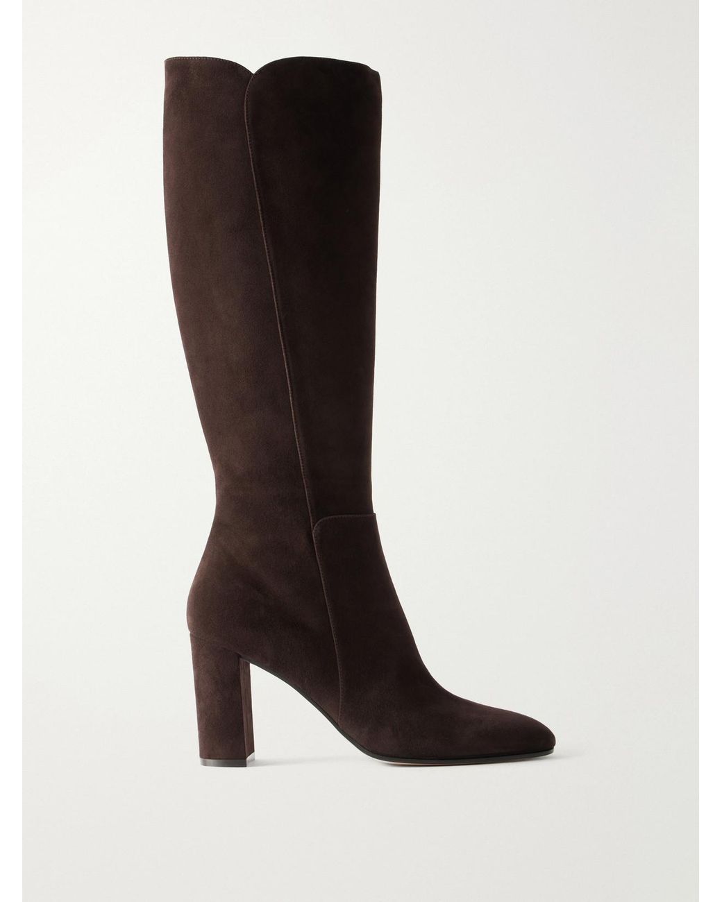 Gianvito Rossi Black 85 Suede Knee Boots