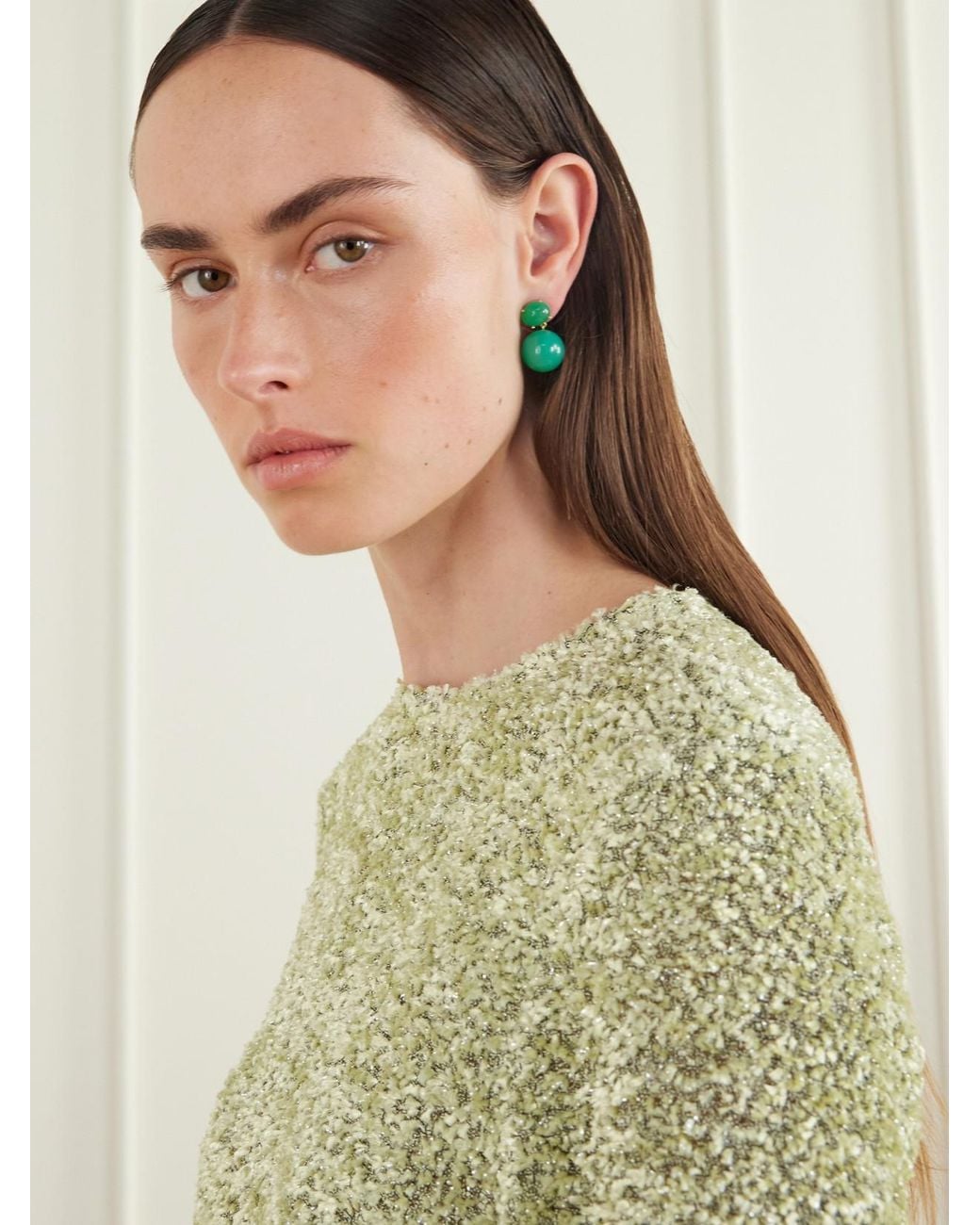 Irene Neuwirth Green Gumball 18-Karat Chrysoprase Earrings