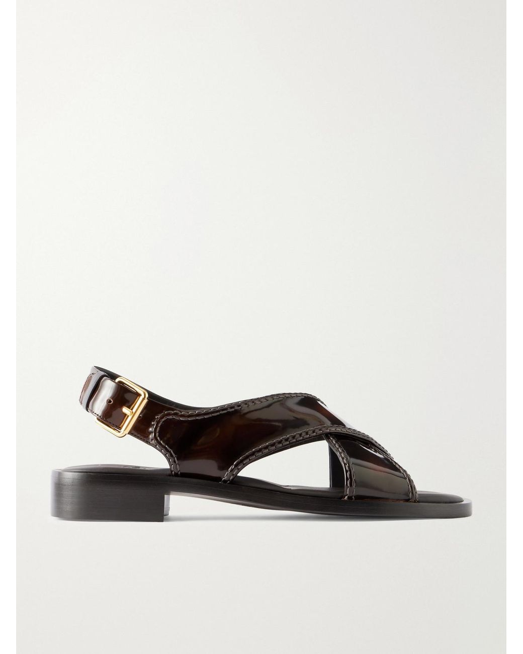 Church's Brown Sondra Patent-Leather Sandals