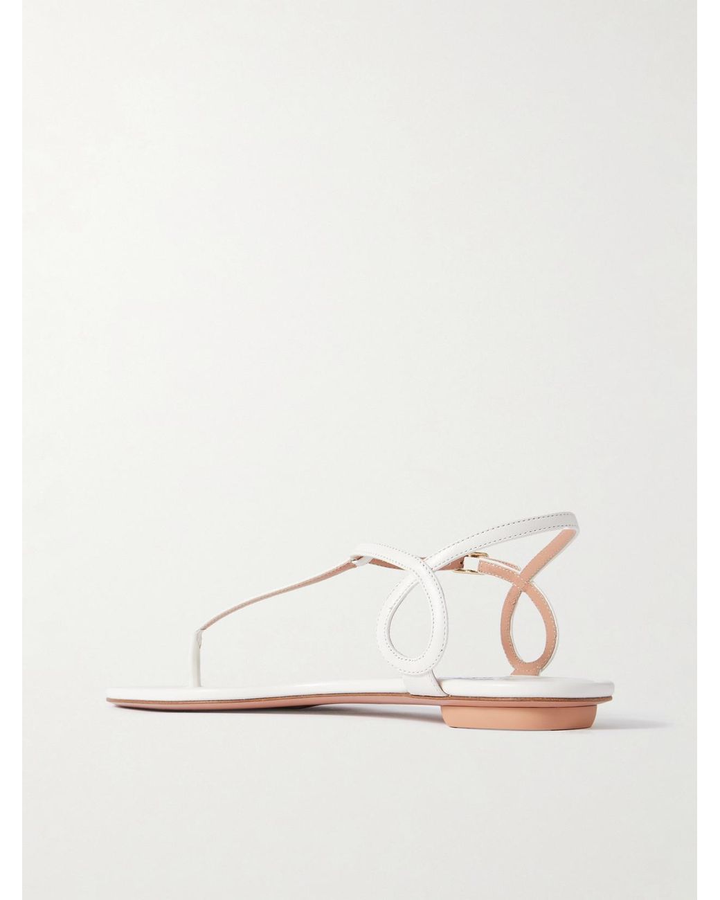 Aquazzura White Almost Bare Leather Sandals