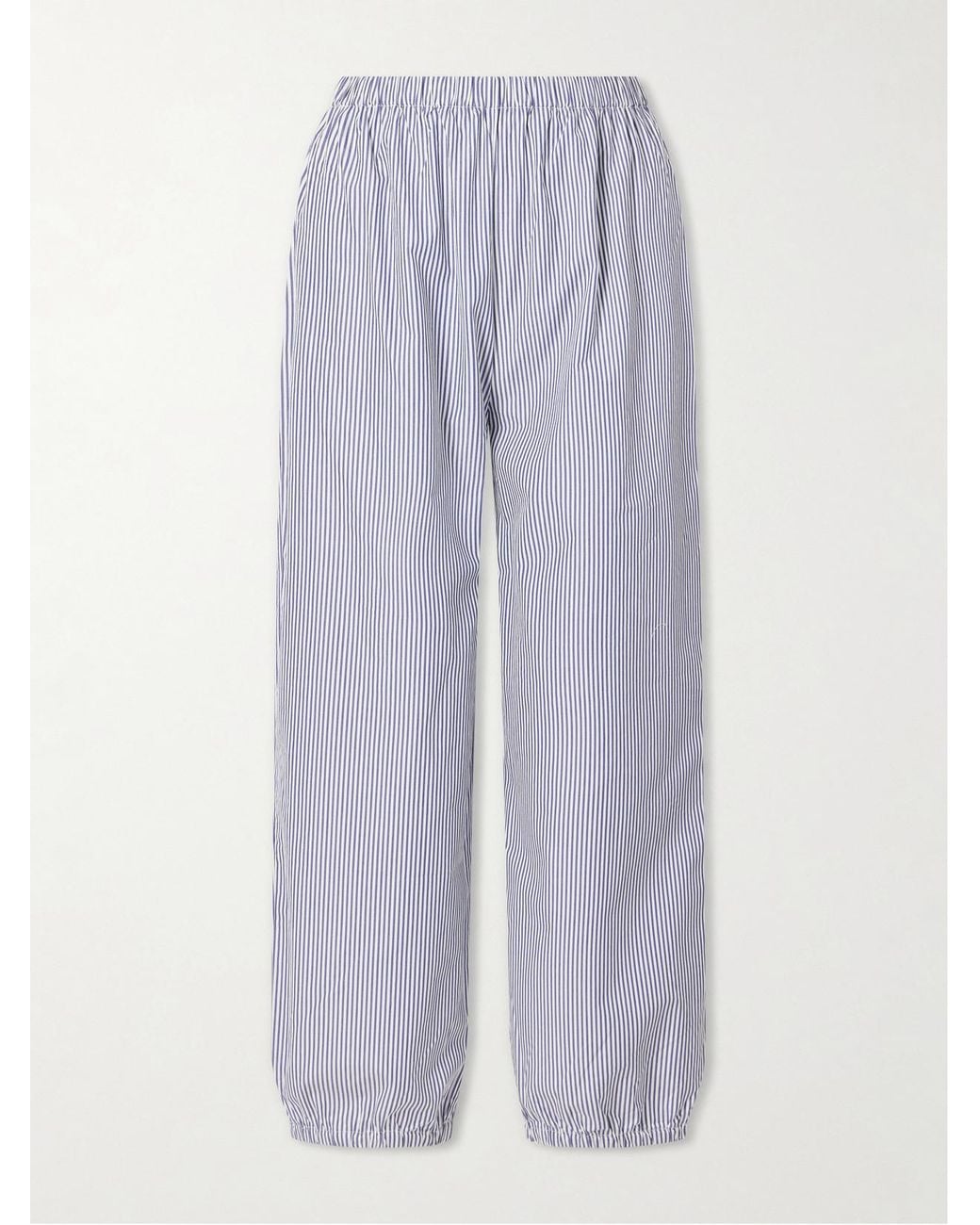Suzie Kondi Purple Striped Cotton-Poplin Balloon Pants