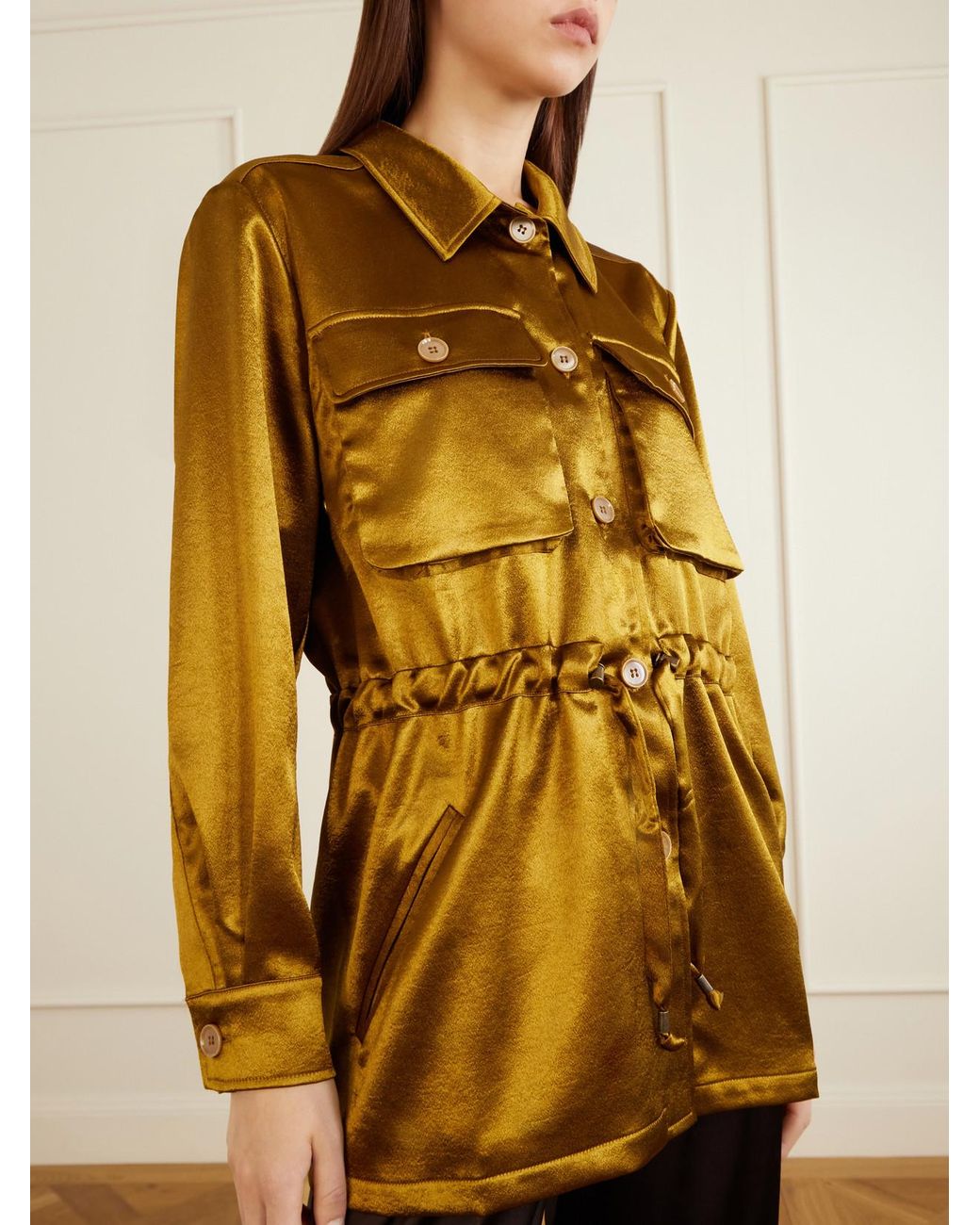 Giuliva Heritage Metallic Tessa Drawstring Satin Jacket