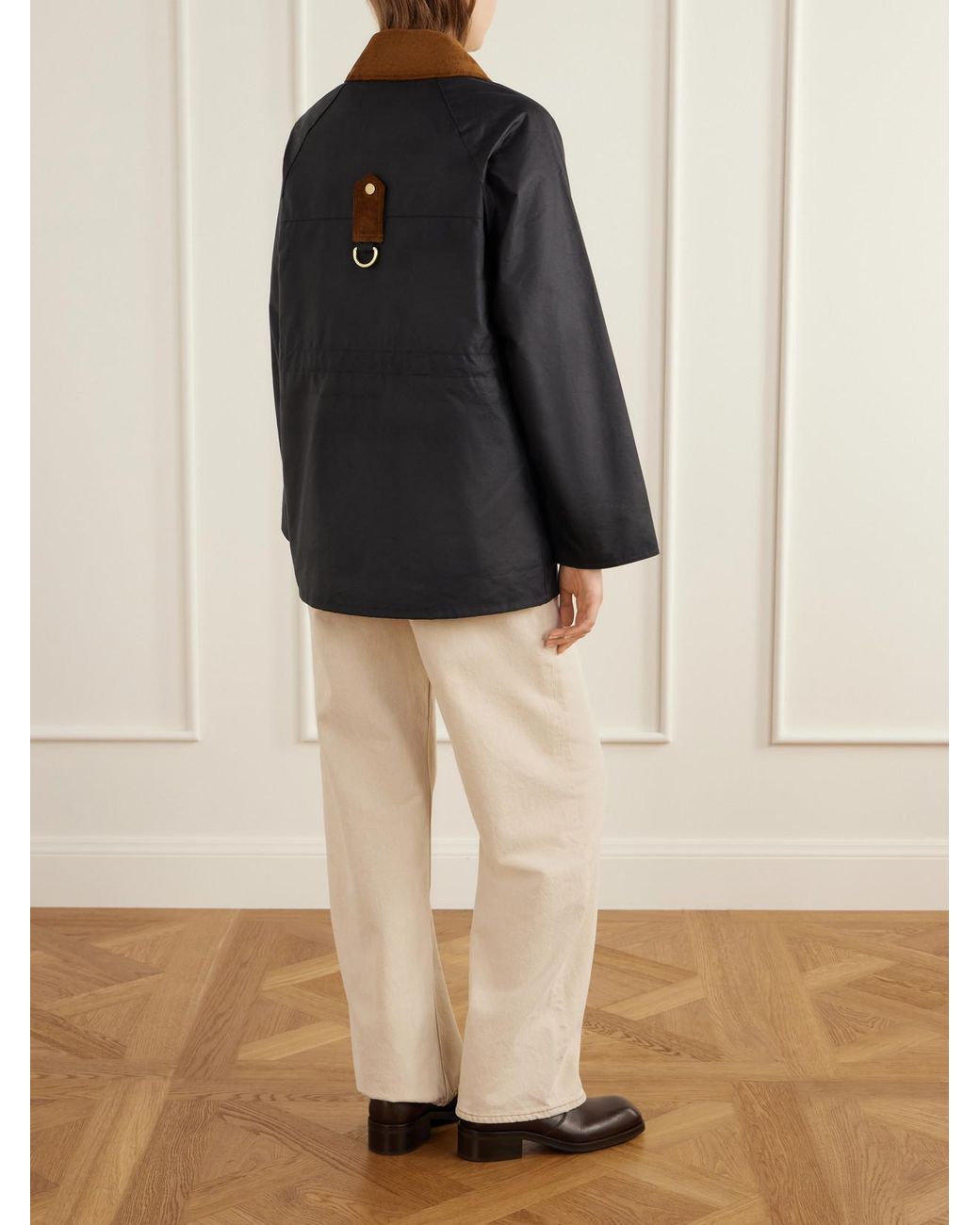 Barbour Black Treeton Corduroy-Trimmed Cotton Jacket