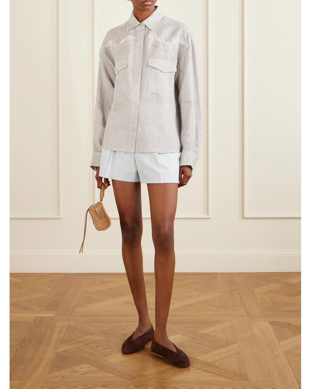 Twp White Carter Shirt With French Knots Shirt