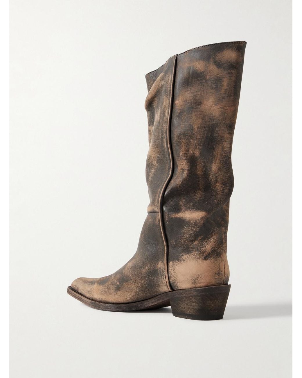 Khaite Brown Clive Leather Boots