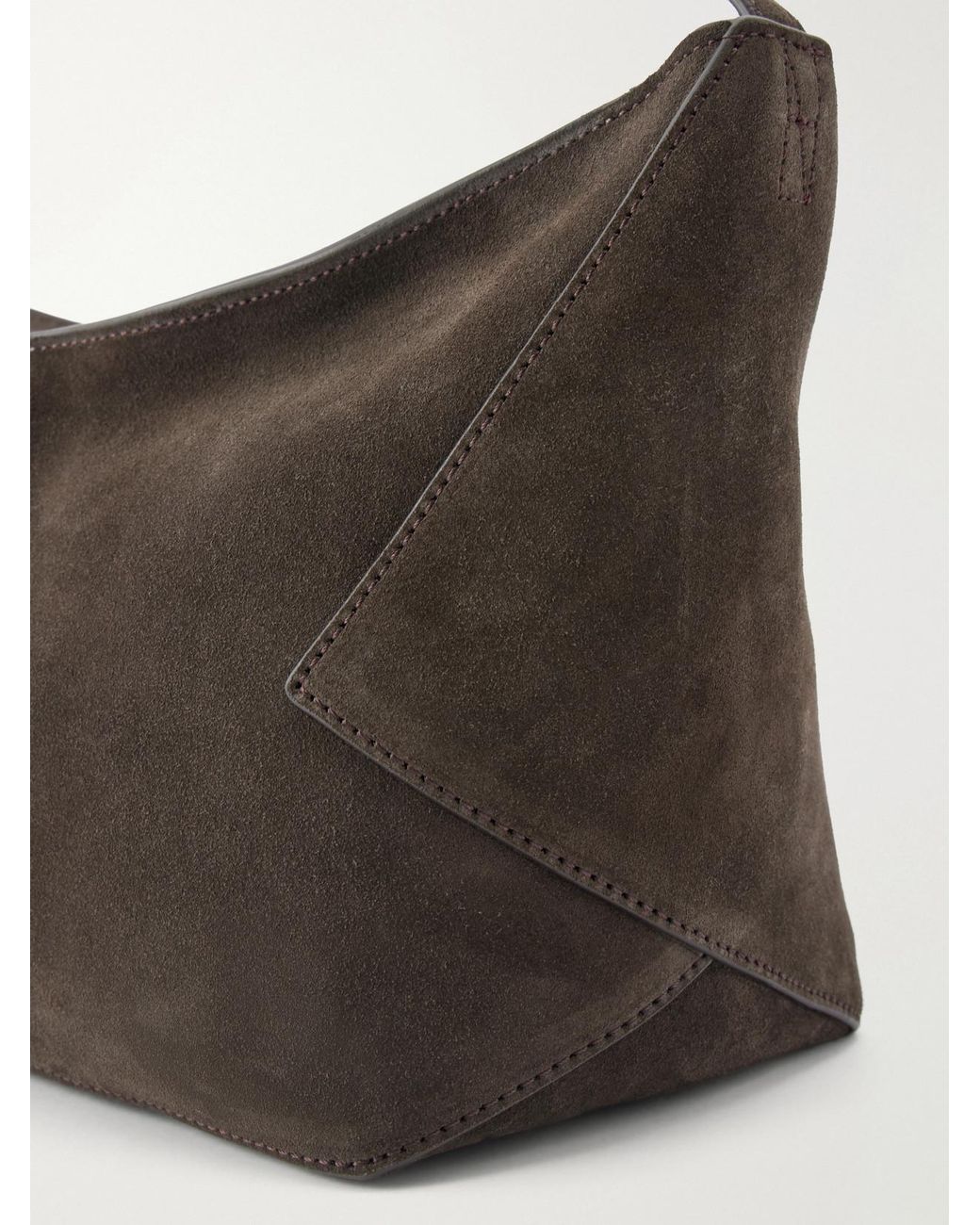 Studio Nicholson White Hagu Suede Shoulder Bag