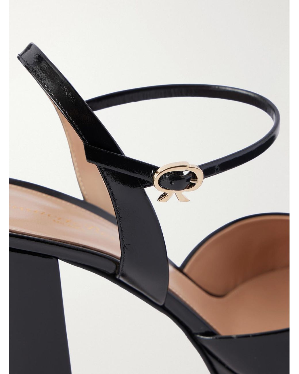 Gianvito Rossi Black 85 Patent Leather Platform Pumps