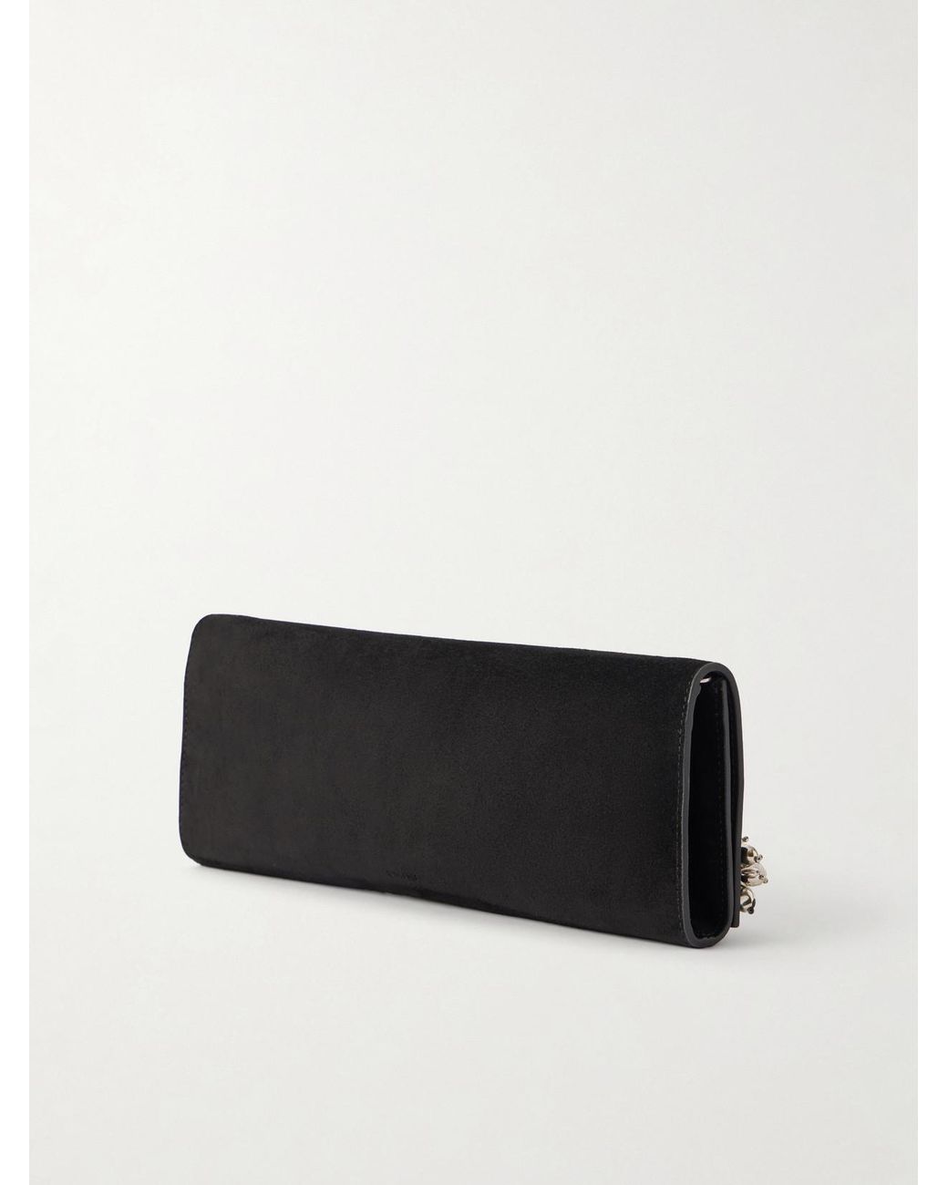 Jonathan Simkhai Black River East West Bead-Embellished Suede Clutch
