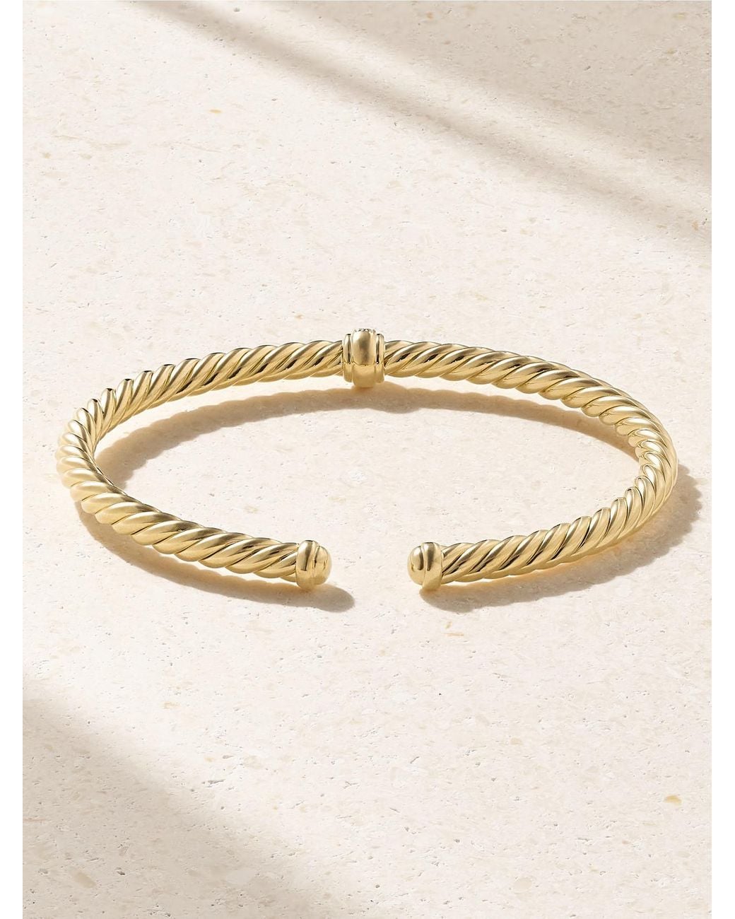 David Yurman Natural Cablespira Flex Station 18-Karat Diamond Cuff