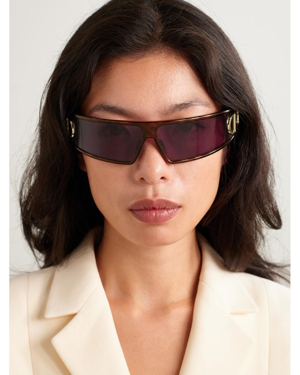 Dior Purple Verydior M1U Wrap-Around Tortoiseshell Acetate Sunglasses