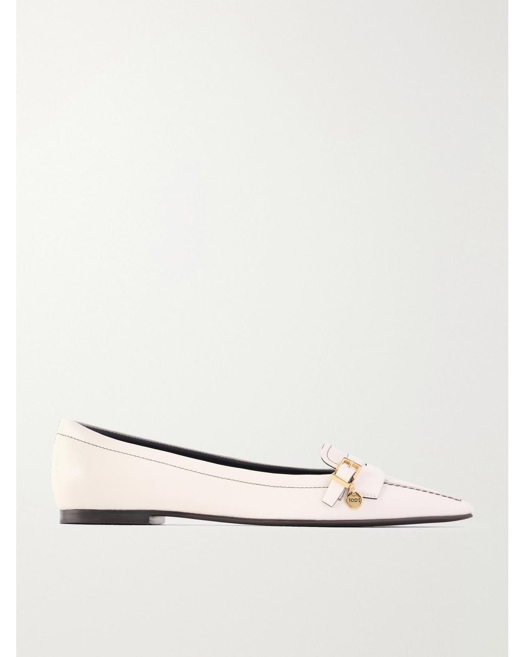 Tod's Natural 20 Buckled Leather Flats