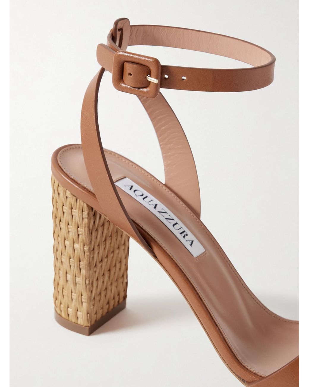Aquazzura Natural Sunseeker 85 Leather Sandals
