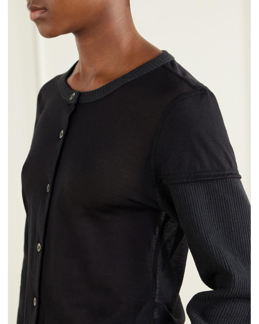 Our Legacy Black Layered Cotton-Blend Cardigan