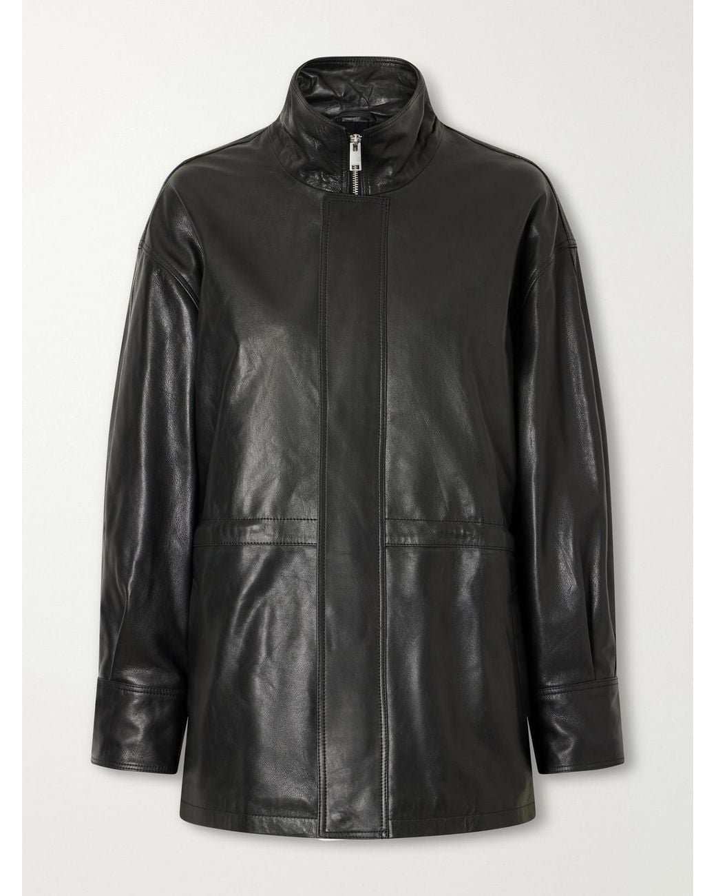 Arma Black Alia Paneled Leather Jacket