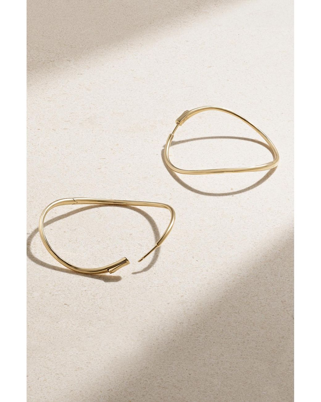Anita Ko Natural Twisted 18-Karat Hoop Earrings