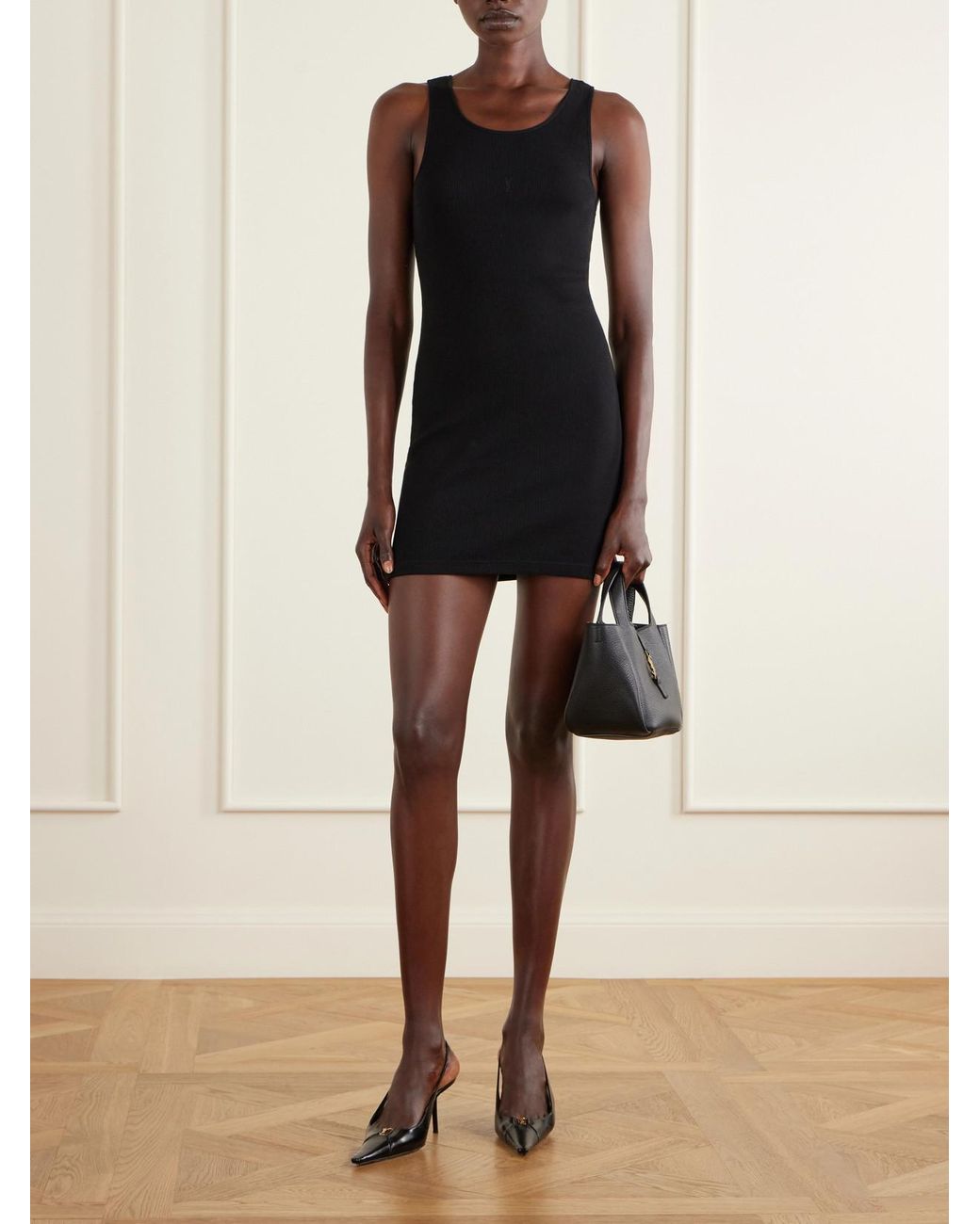 Saint Laurent Black Le 5 À 7 Bea Baby Leather Top-Handle Bag