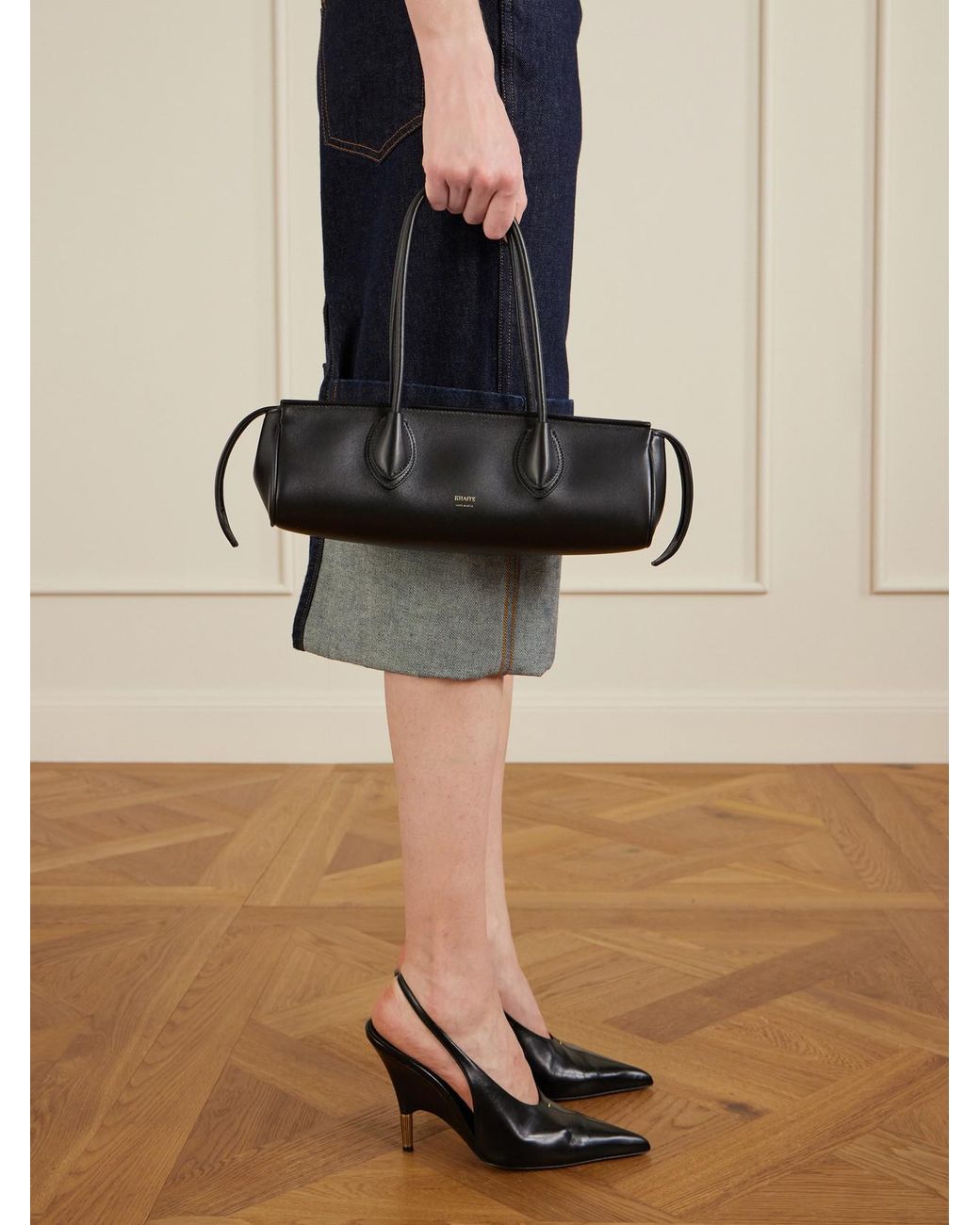 Khaite White Donna Leather Shoulder Bag