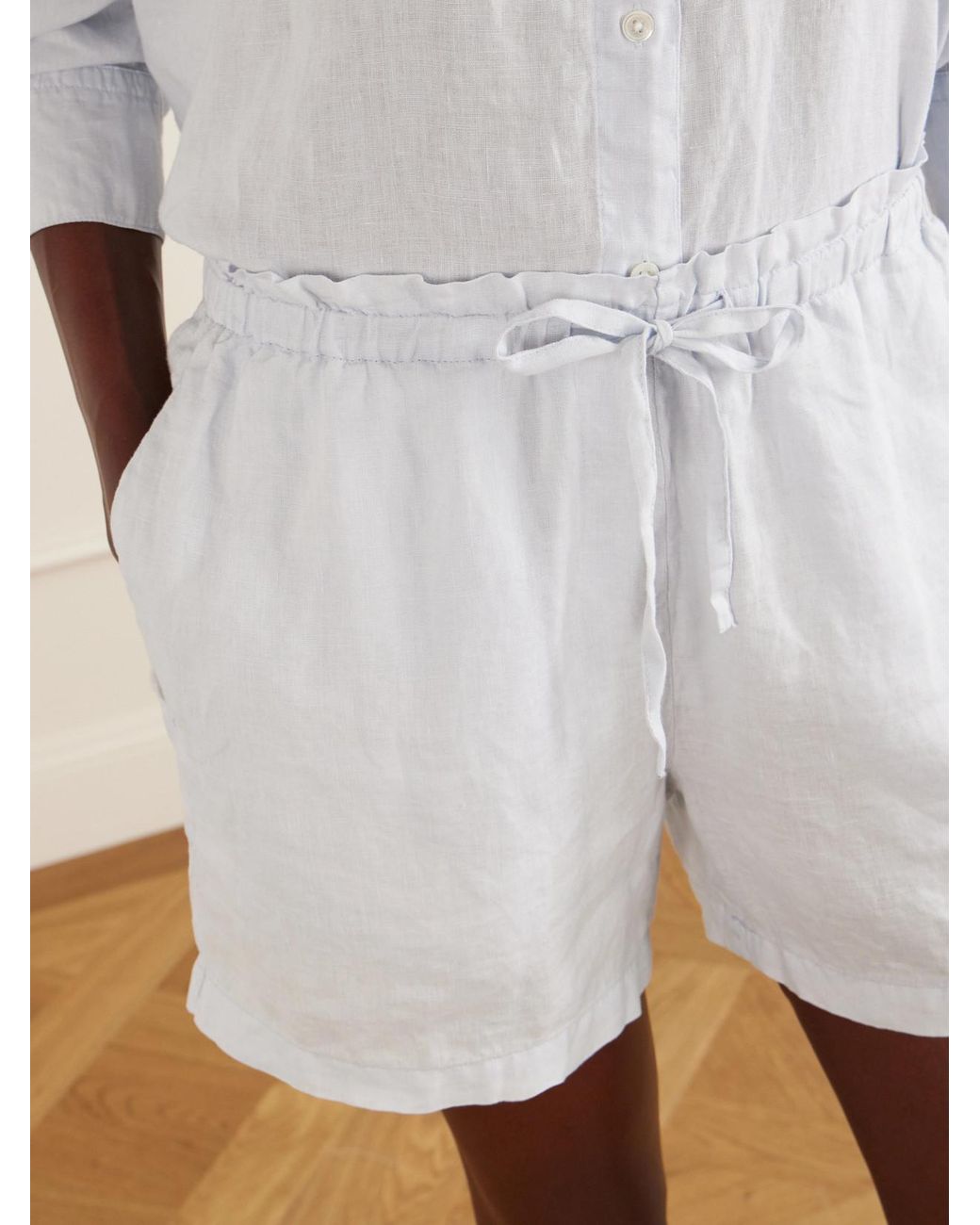 James Perse White Linen Shorts