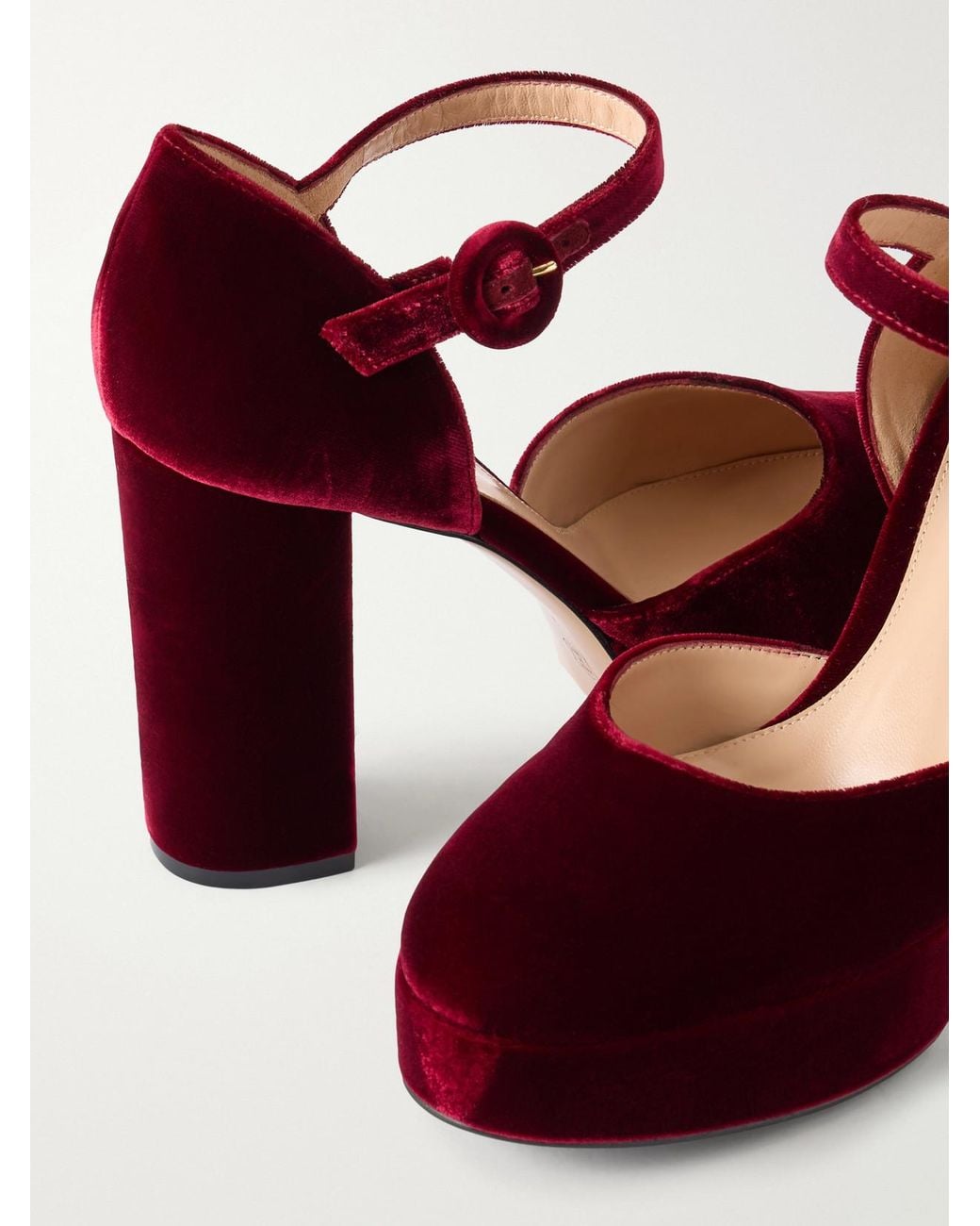 Gianvito Rossi Red 70 Velvet Pumps
