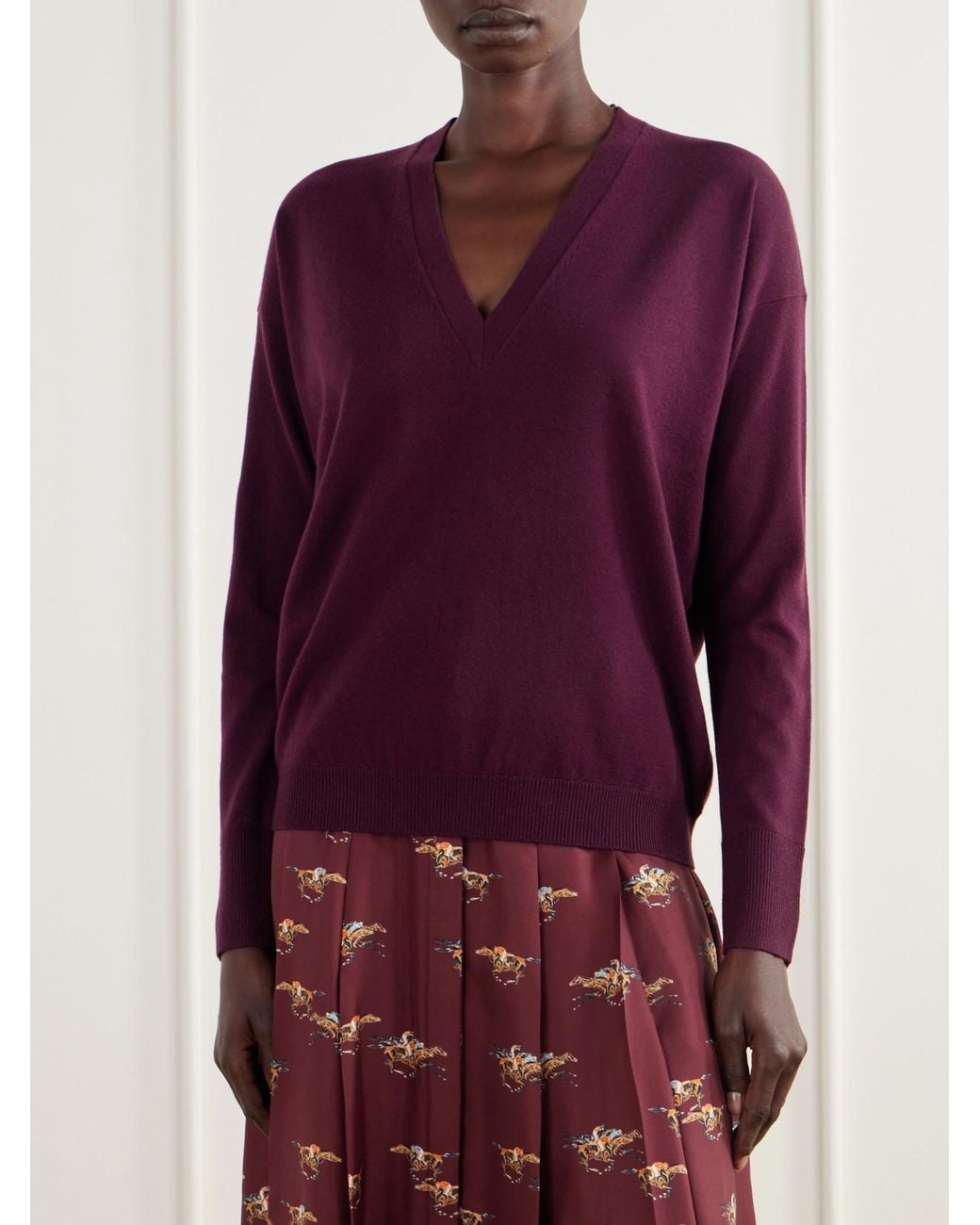 Gabriela Hearst Purple Linna Cashmere And Wool-Blend Sweater