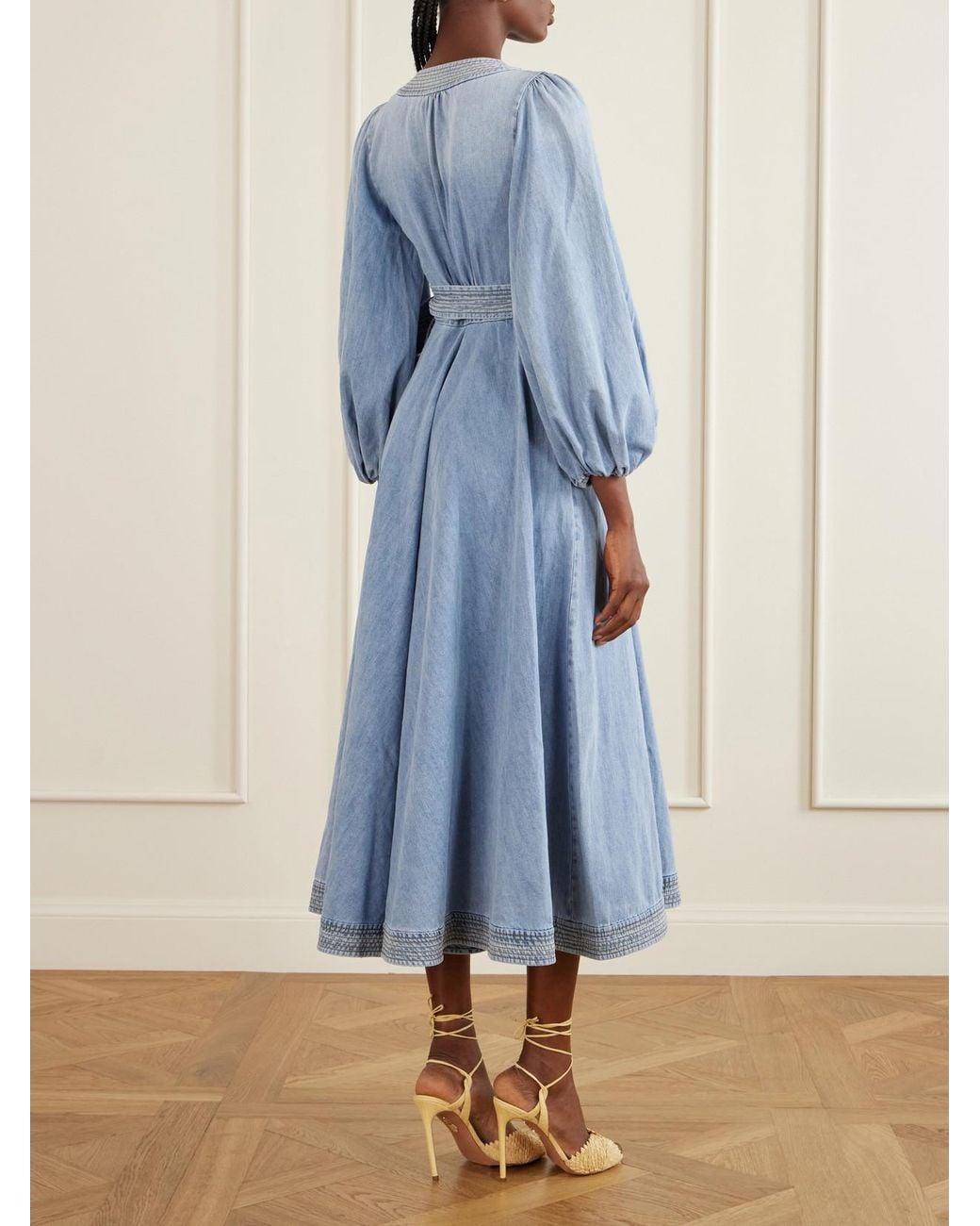 Zimmermann Blue Indra Denim Midi Dress
