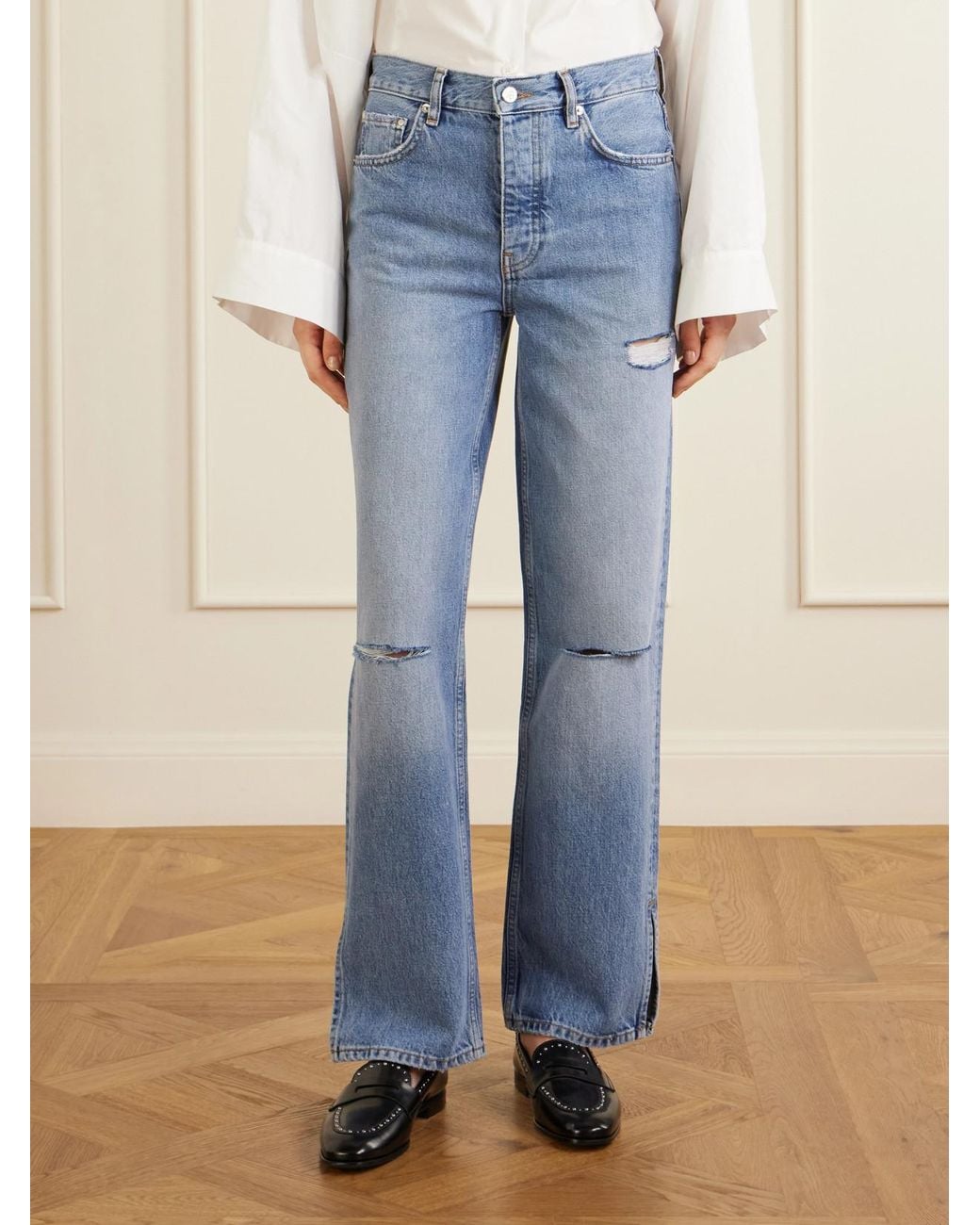 Anine Bing Blue Roy Straight-Leg Jeans