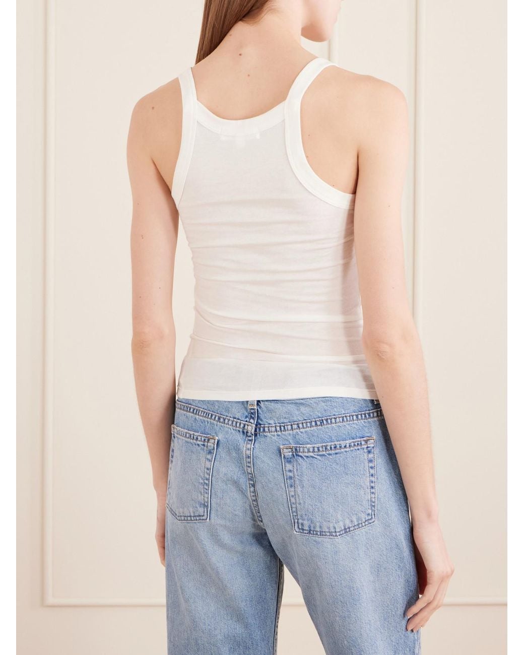 ÉTERNE White Duke Cotton-Blend Tank