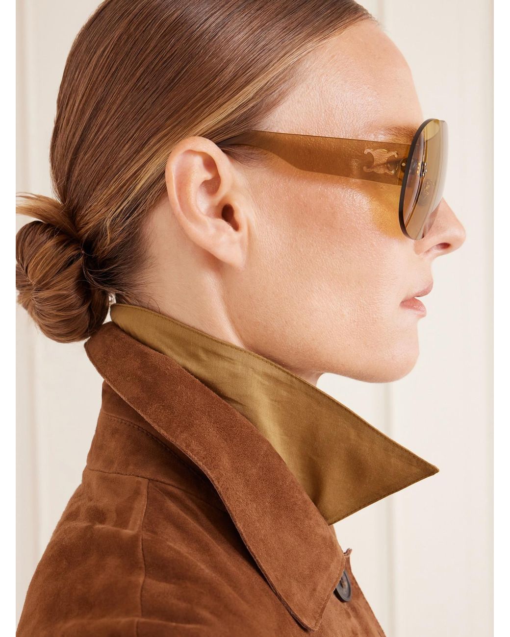 Céline Natural Sundown Shade Aviator-Style Rimless Sunglasses