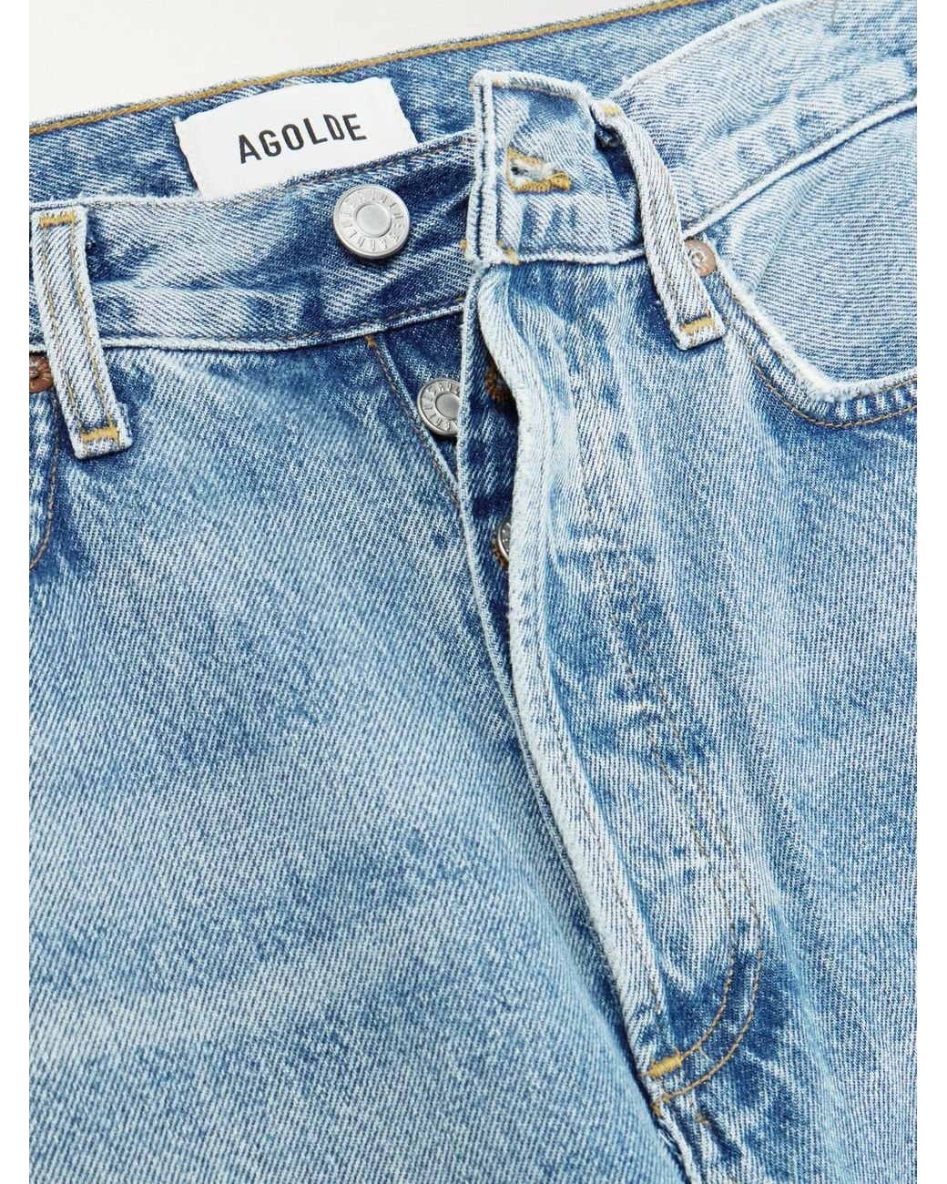 Agolde Blue 90's Pinch Waist High-Rise Straight-Leg Jeans