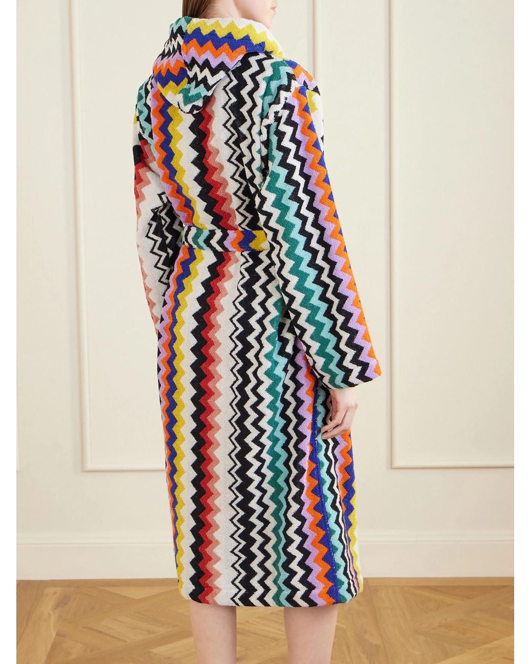 Missoni White Hooded Striped Cotton-Terry Robe