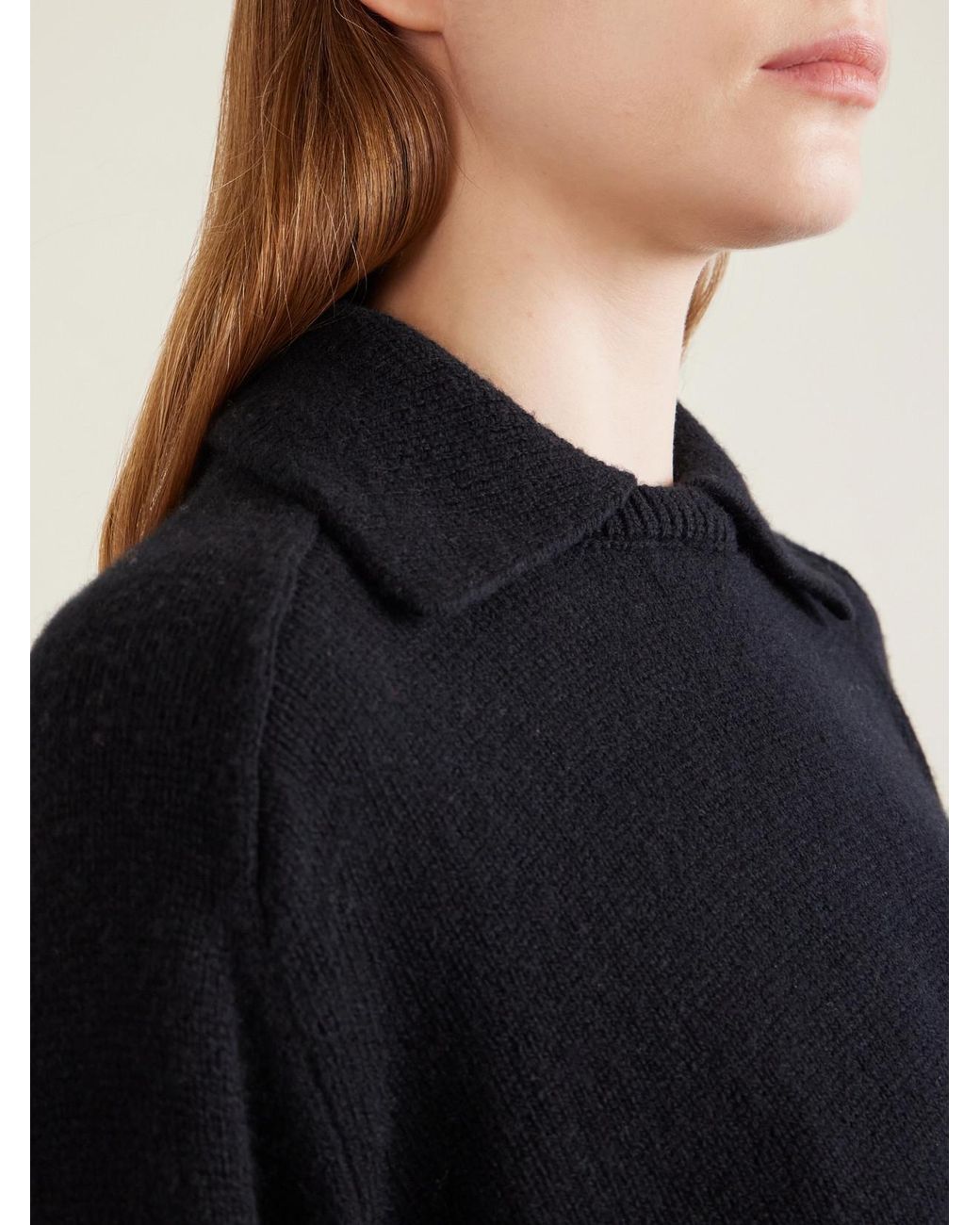 Khaite Black Jackson Wool And Cashmere-Blend Sweater