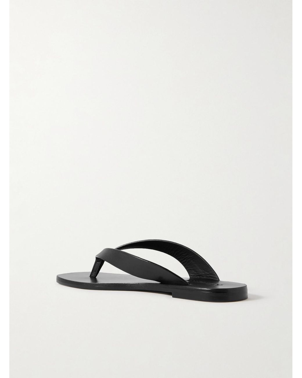 A.Emery Black Kinto Leather Flip Flops