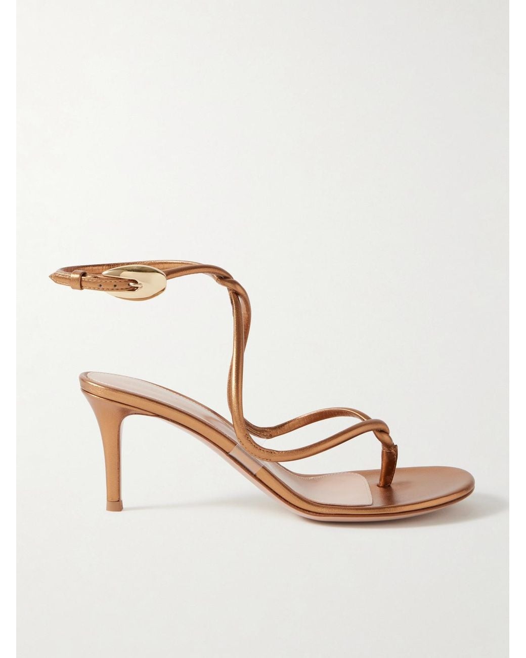 Gianvito Rossi Natural Jungle Mamba 70 Leather Sandals
