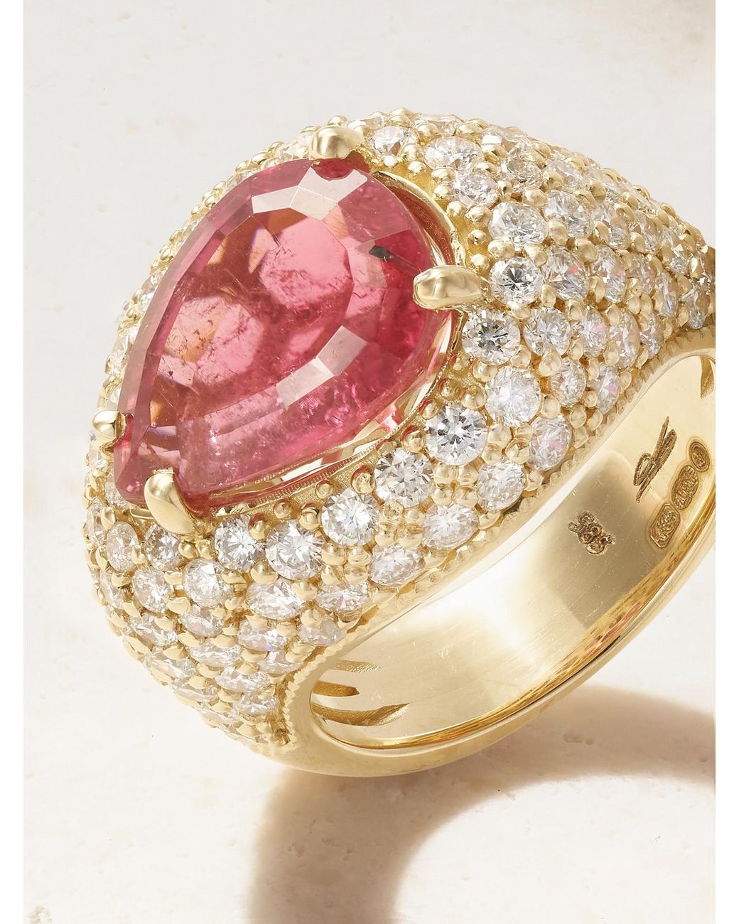 Jacquie Aiche Pink Ring Aus 14 Karat Mit Diamanten Und Turmalin