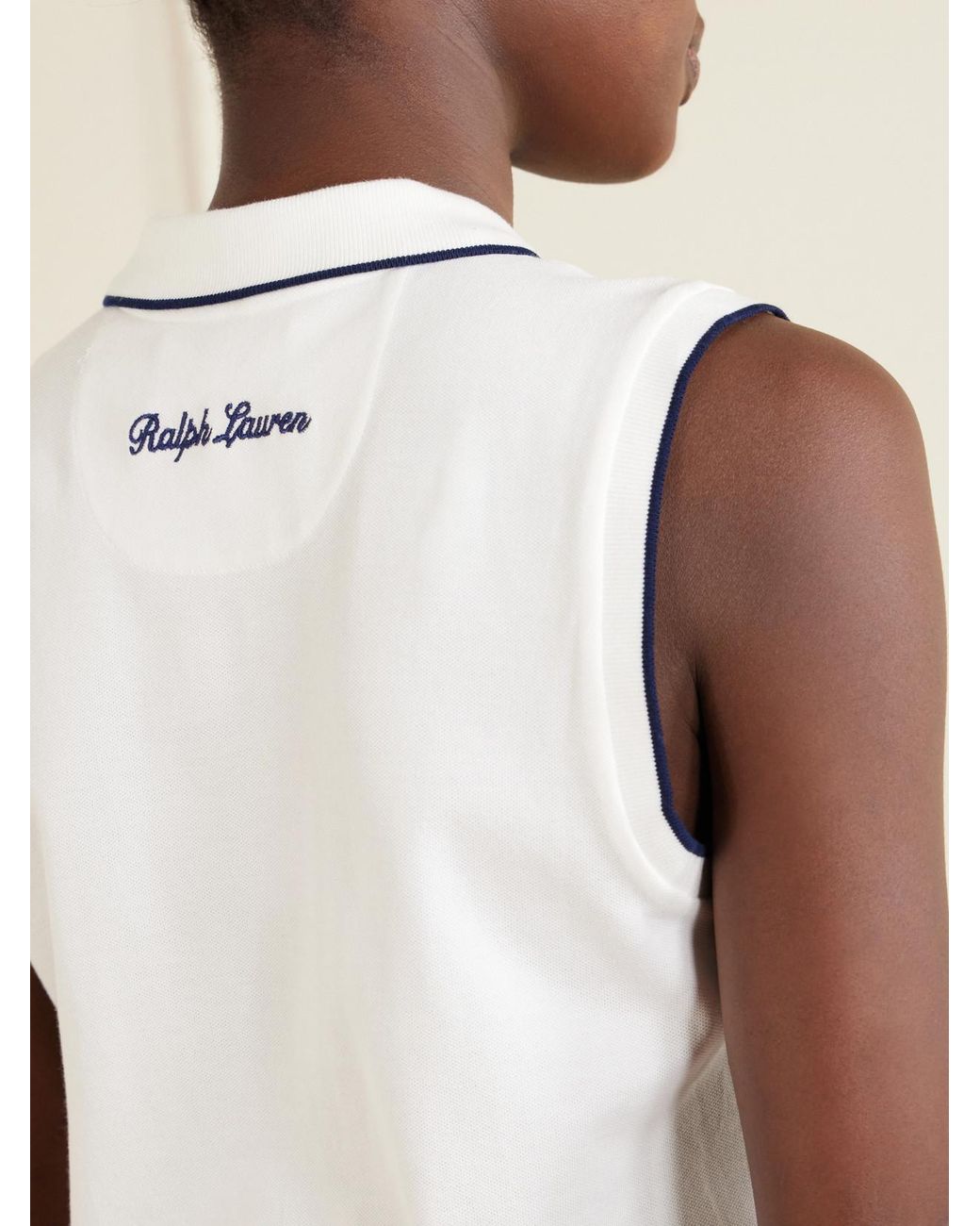 Polo Ralph Lauren White Wimbledon Logo-Embroidered Cotton-Blend Jersey Polo Vest