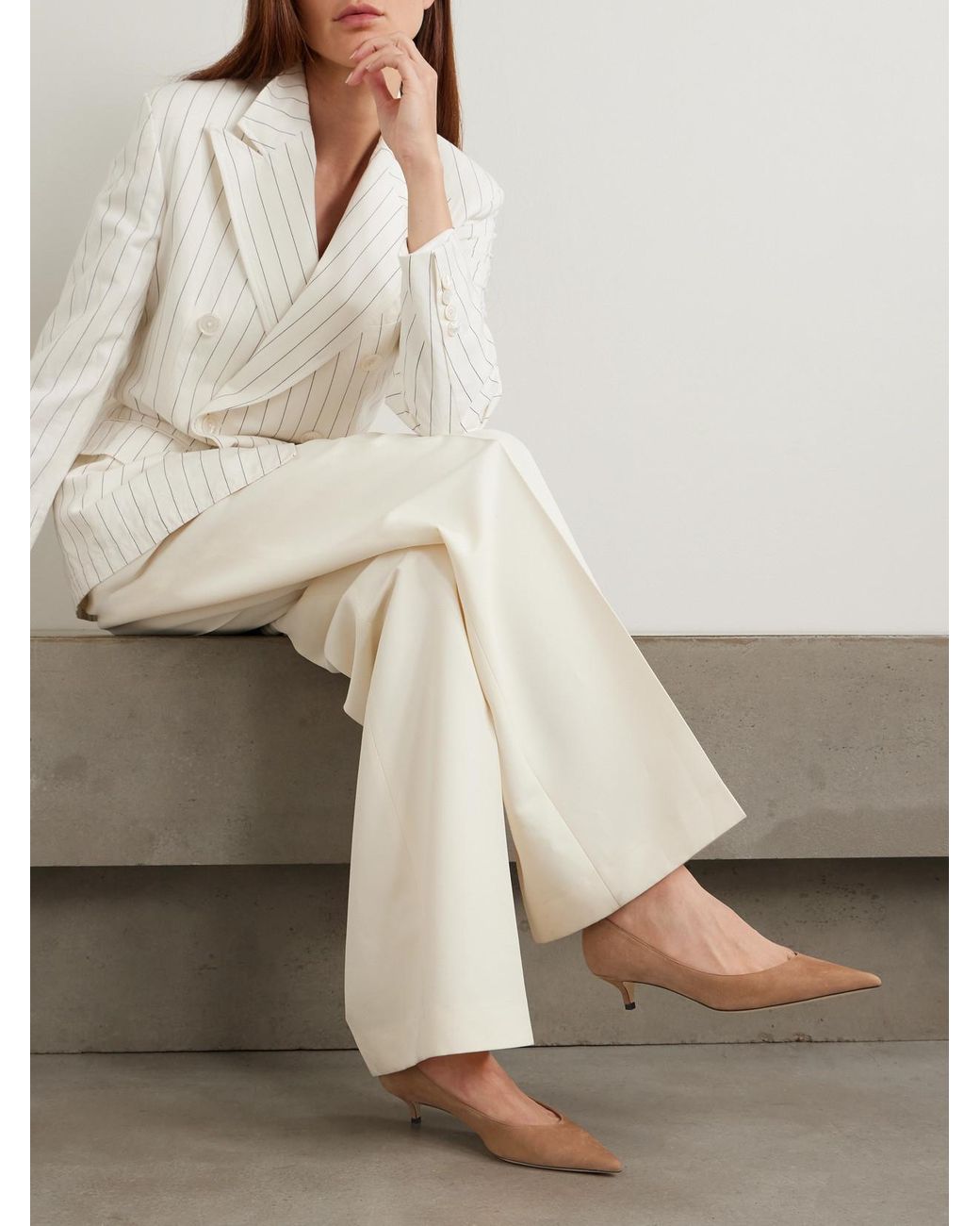 Jimmy Choo Natural Amelia 30 Suede Pumps