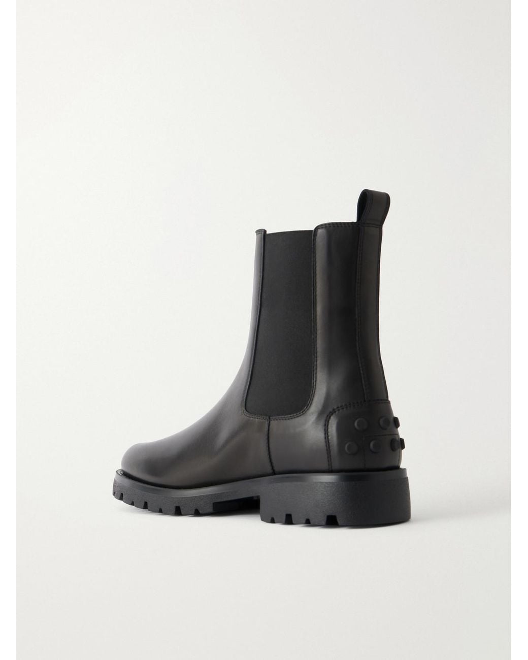 Tod's Black Gomma Leather Chelsea Boots