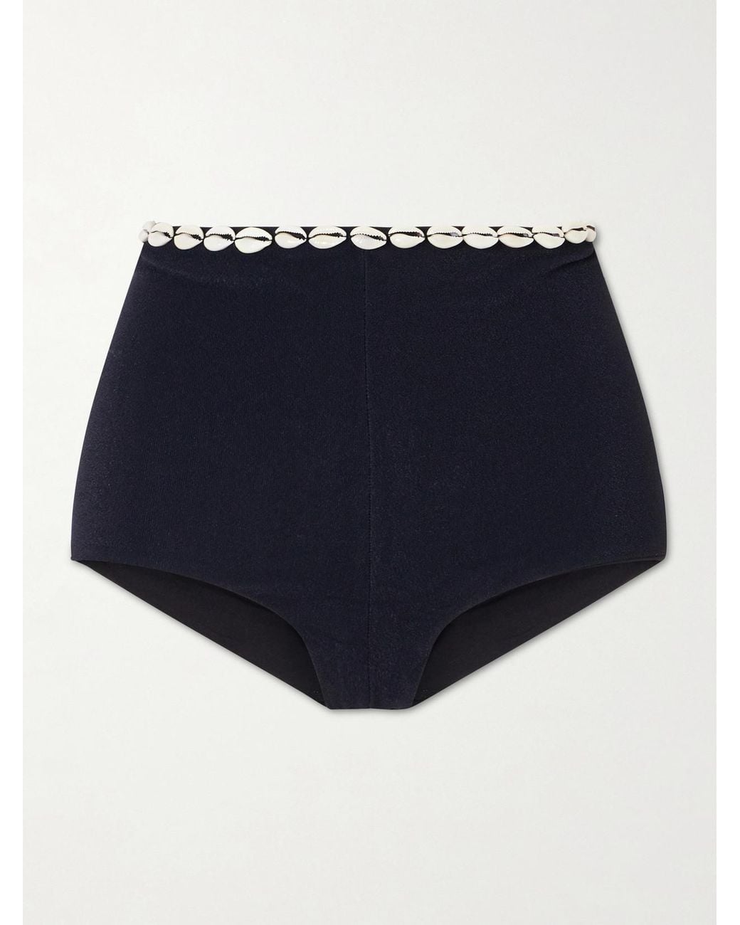 SARA CRISTINA Blue Embellished Jersey Bikini Briefs