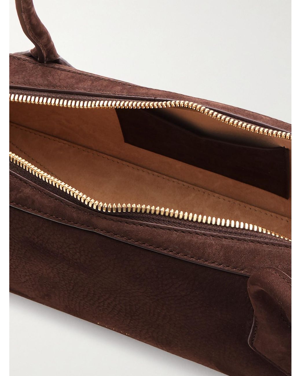 Alaïa Brown Le Teckel Medium Nubuck Shoulder Bag