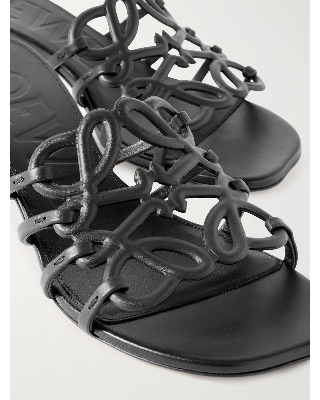 Loewe White Paula's Ibiza Petal Anagram Leather Sandals
