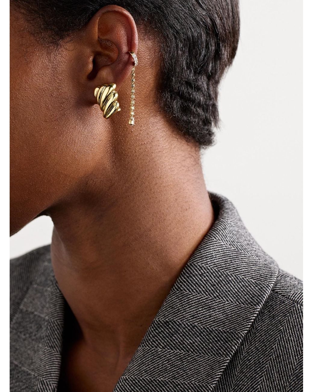 Anita Ko Natural Croissant 18-Karat Earrings