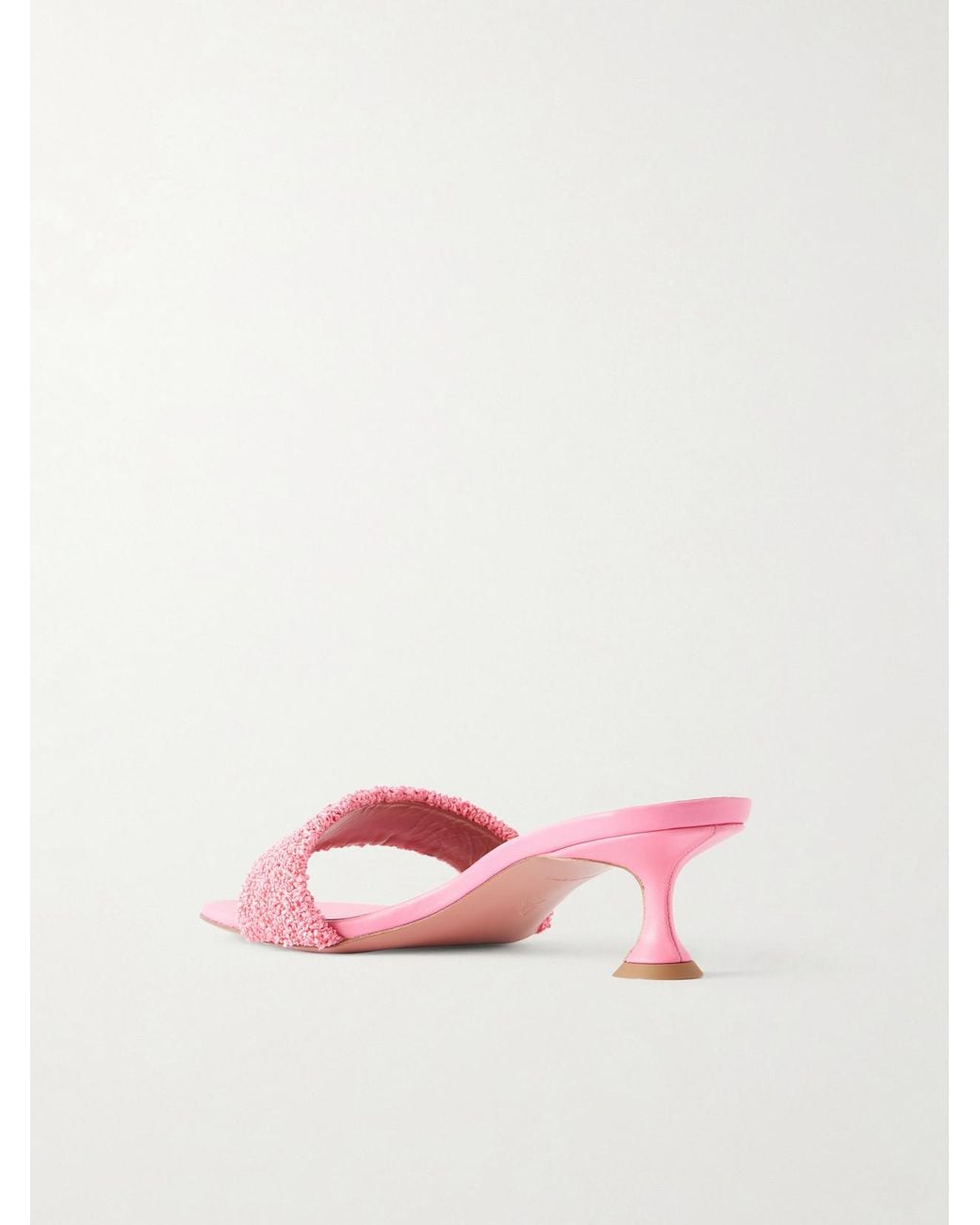 AMINA MUADDI Pink Andreea 45 Raffia Mules
