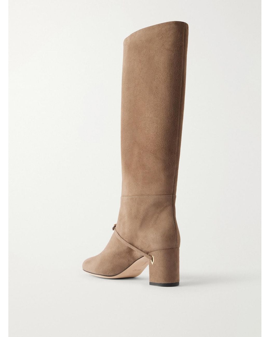 JENNIFER CHAMANDI Brown Sami 65 Buckle-Detailed Suede Knee Boots