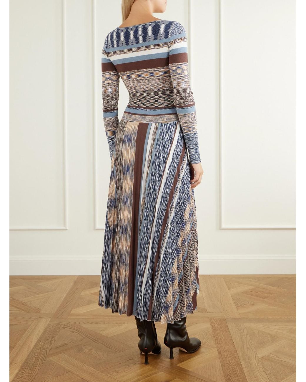 Cara Cara Multicolor Marlow Knitted Striped Jersey Midi Dress