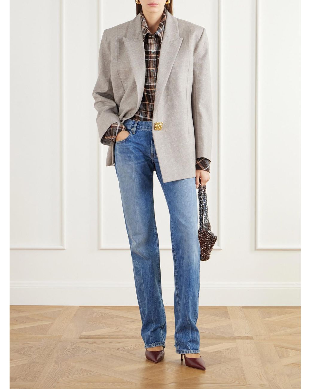 God's True Cashmere Brown Wilderness Checked Cashmere Shirt