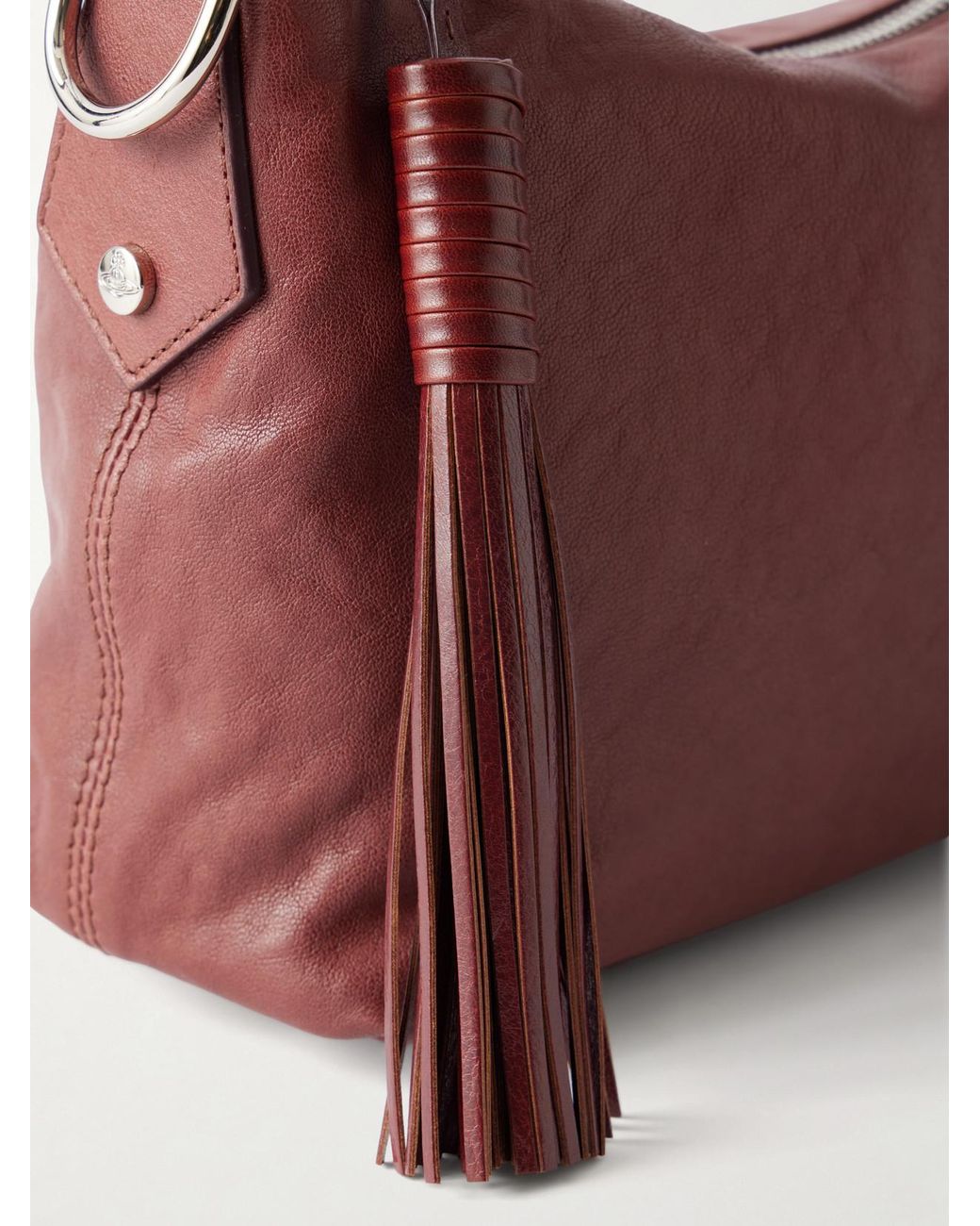 Vivienne Westwood Red Emma Orb-Detailed Leather Shoulder Bag