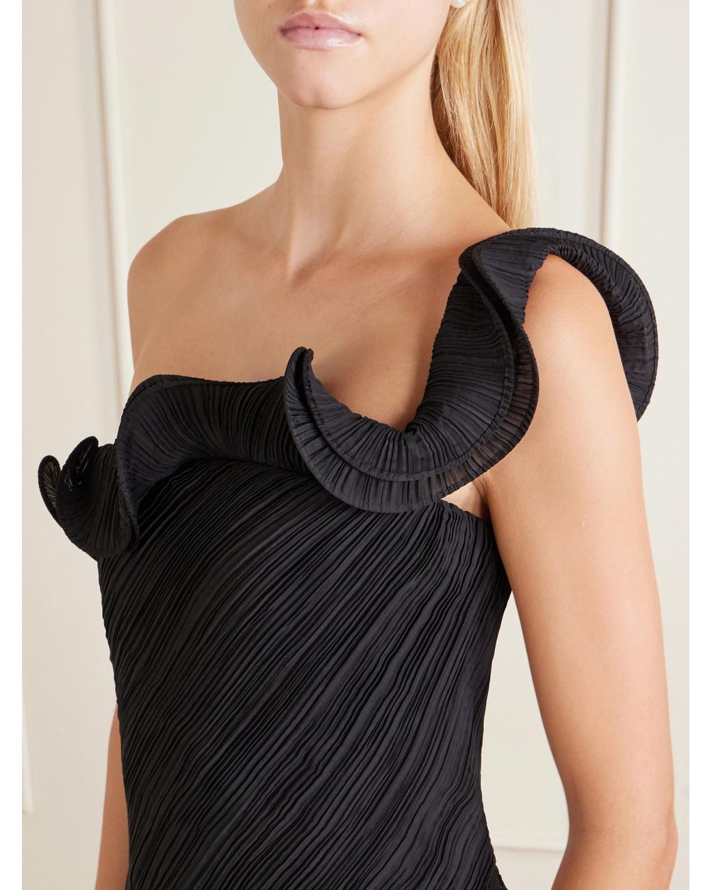 Cult Gaia Blue Payton Cloqué Gown