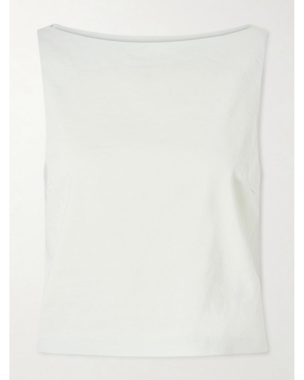Theory White Linen-Blend Top