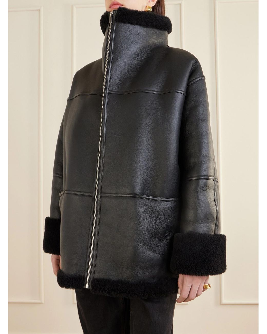 Totême Black Shearling Jacket